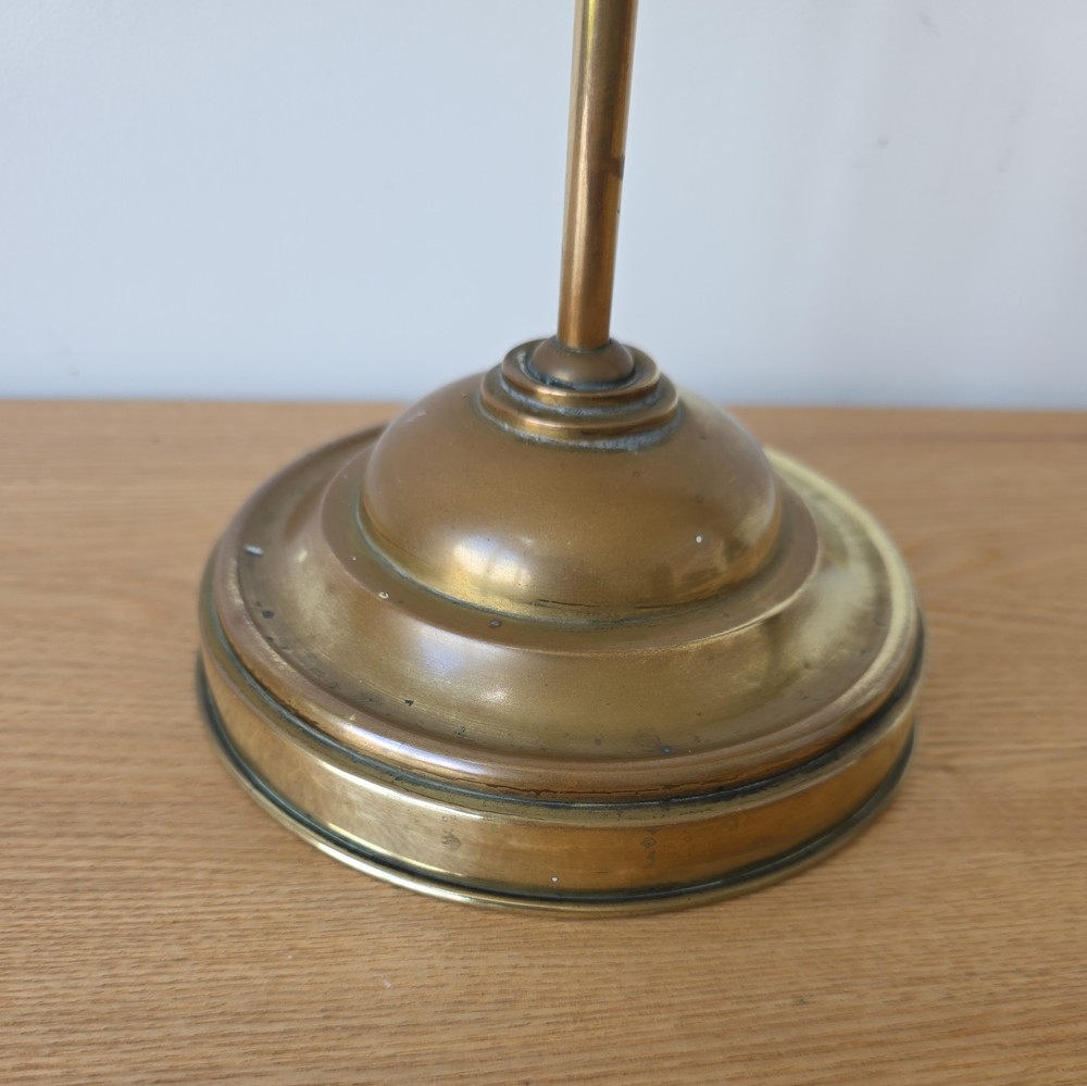 Antique Adjustable Brass Desk Lamp glass shade. Original.