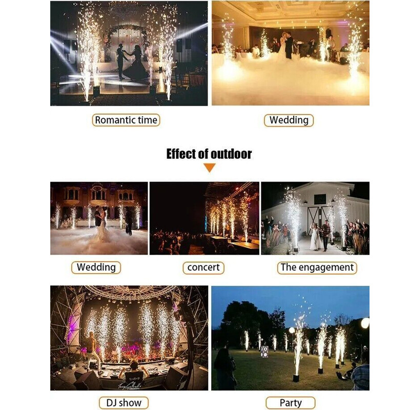 700W Cold Spark Machine Firework Stage Effect DMX Wedding with Flight Case