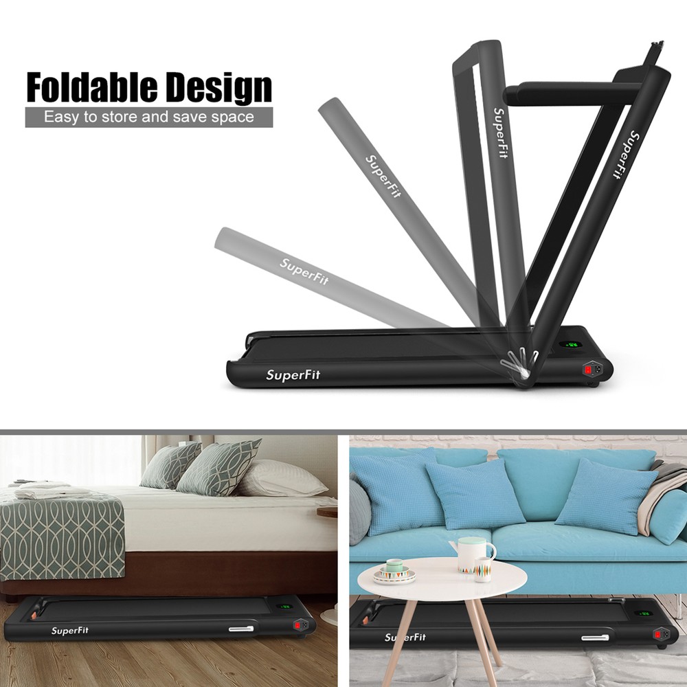 Motorized Treadmill Folding Under Desk Electric Treadmill W/APP Black