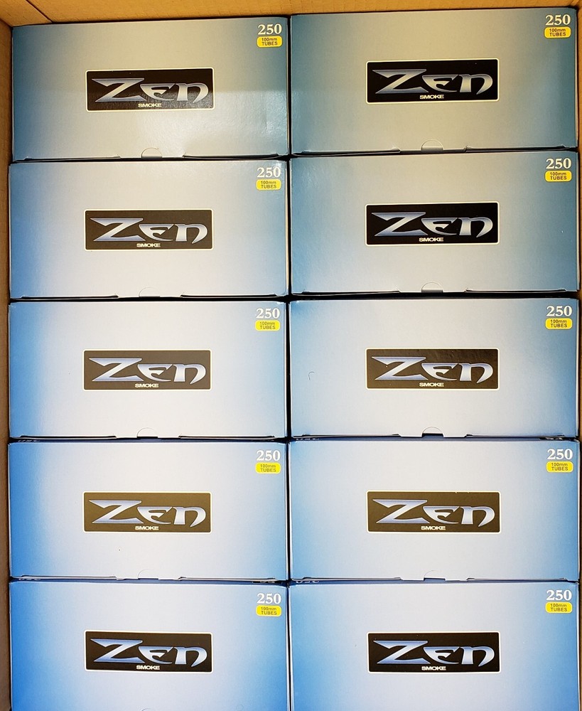 Zen Smoke White Light King Size Cigarette Filter Tubes 10 Boxes of 250 -