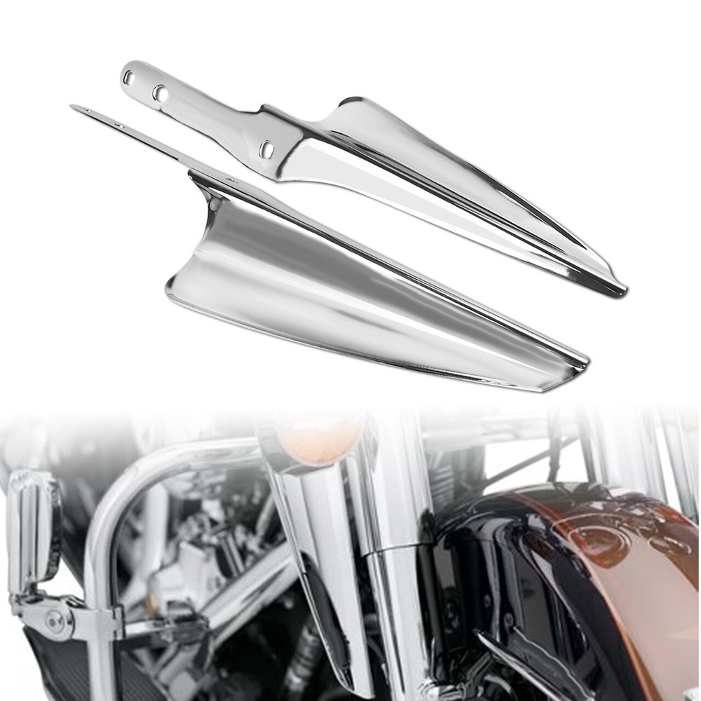 Chrome Front Fork Mount Wind Deflectors For Harley Road King Electra Glide 95-23