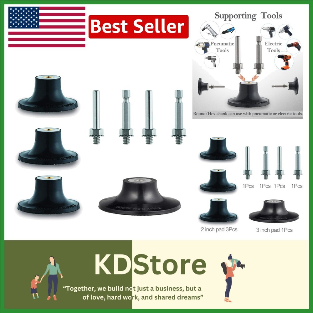 4 Pack Quick Change Disc Pad Holder for Die Grinders, Aluminum Oxide Grit