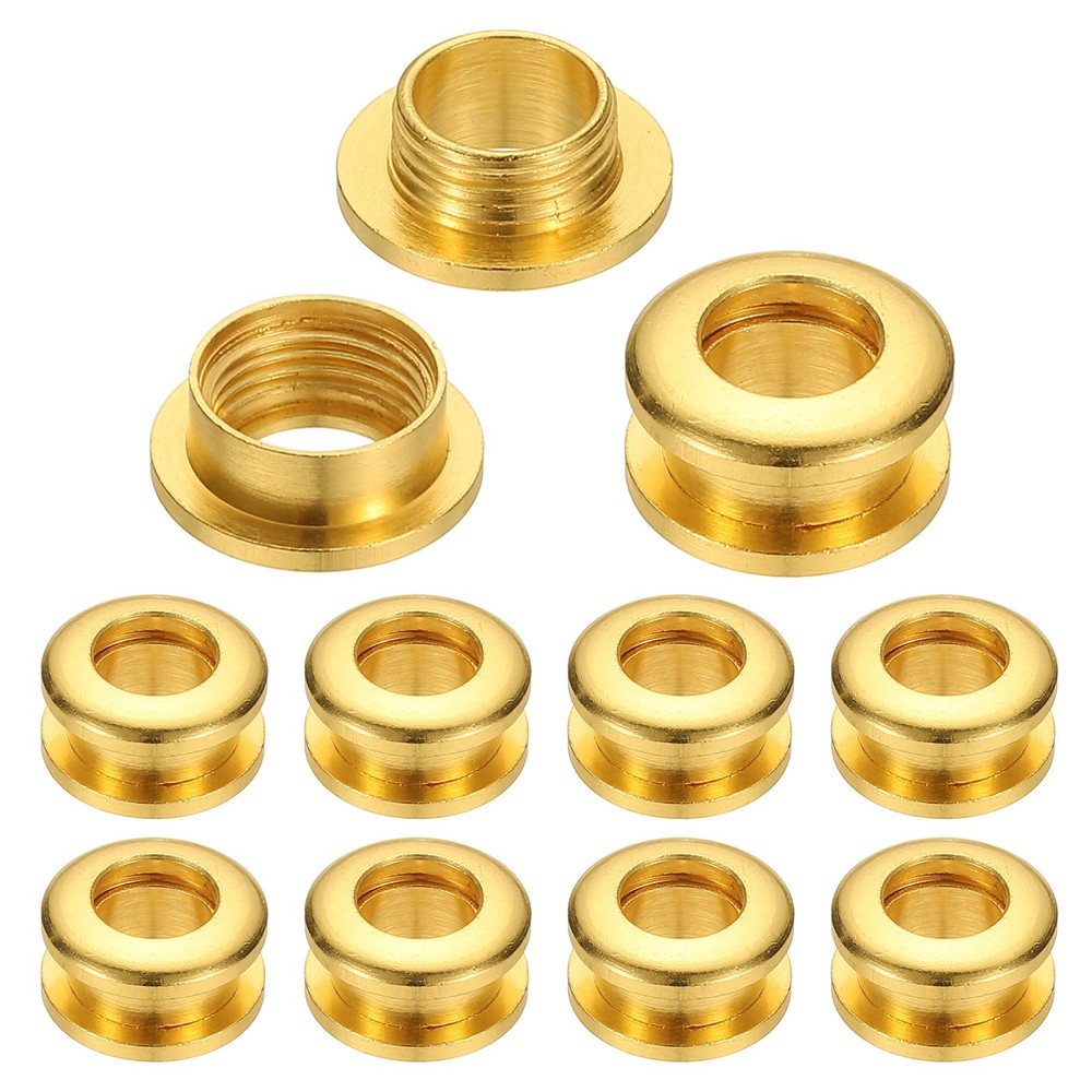 7mm(2/7 Inch) Brass Hole Eyelets, 10 Pcs Arc Surface Grommets, Gold Tone