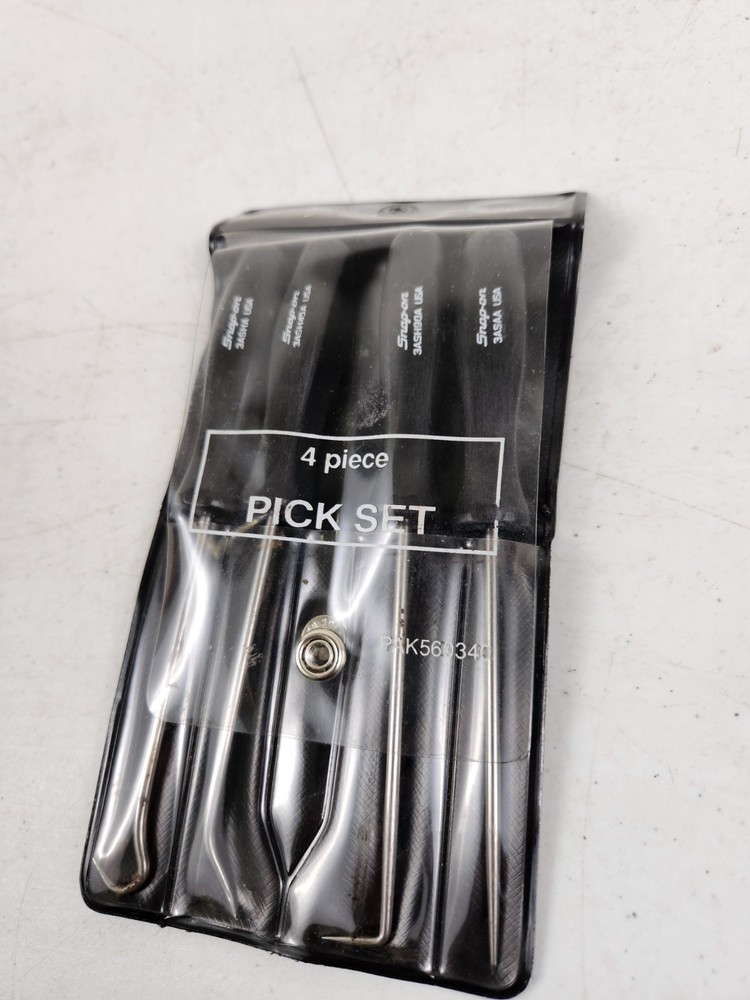 SNAP-ON TOOLS ASA204A Black Mini Screwdriver Handle 4Pc Pick Set!!