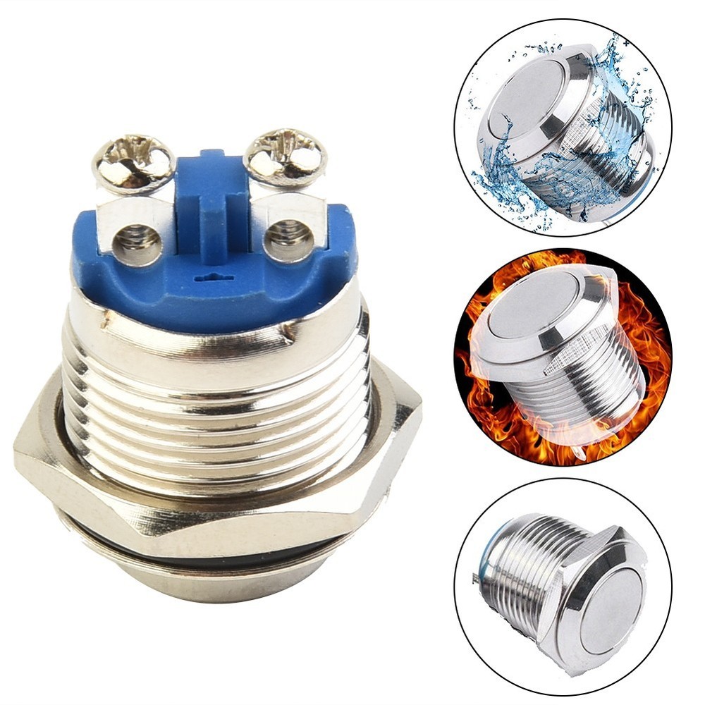 High Quality Button Switch Push Button 12V 16mm 3~220V Accessories Brass