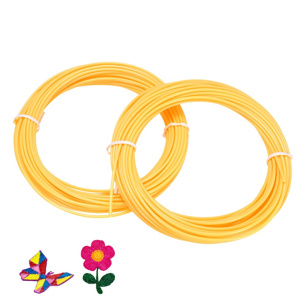 1.75mm ABS 3D Pen Printer Filament Refill, 2 pcs Total 65.6Ft, Yellow