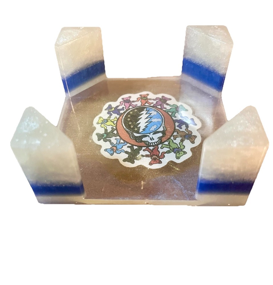 Handmade Grateful Dead Resin Coaster Set
