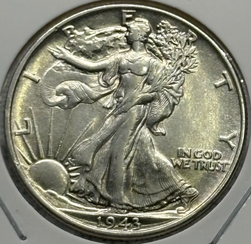 1943 Walking Liberty Half Dollar, 90% Silver, VF/EF, Very Nice! 🔥