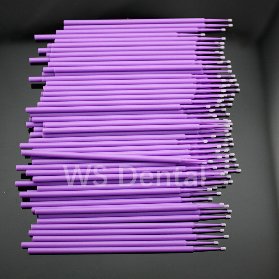 100Pc Dental Micro Applicator Tips Cleaning Brush Disposable Microbrush Bendable