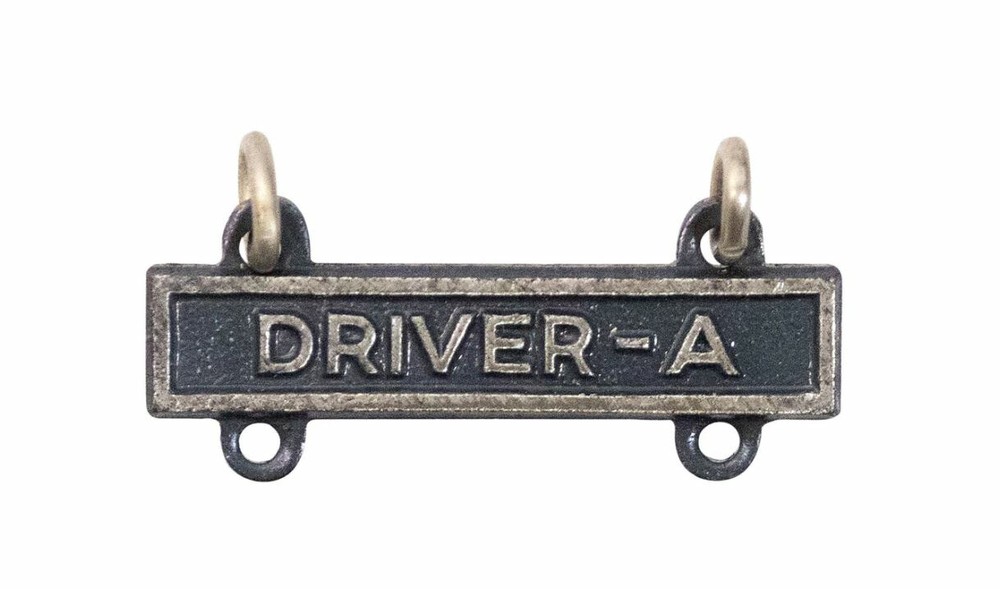 Vanguard ARMY QUALIFICATION BAR: DRIVER A - SILVER OXIDIZED FINISH