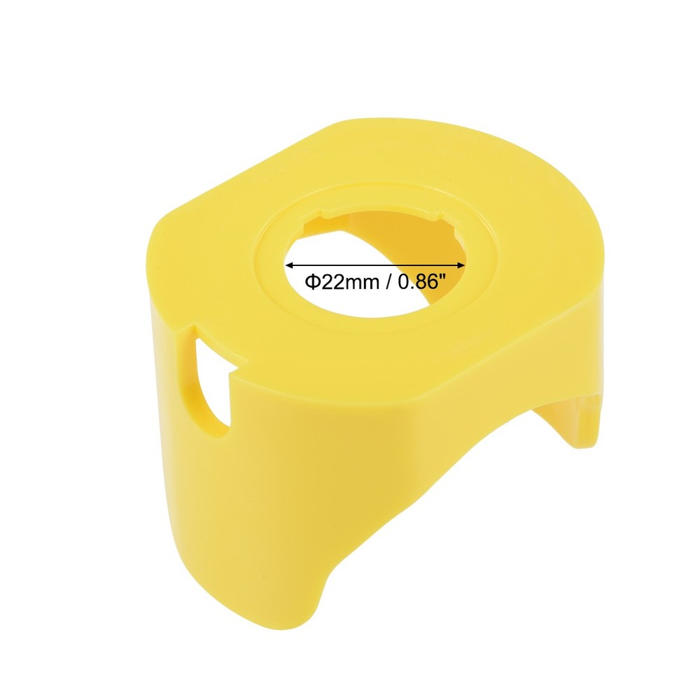 22mm Plastic Two Feet Push Switch Button Protective Cover Yellow 1pcs