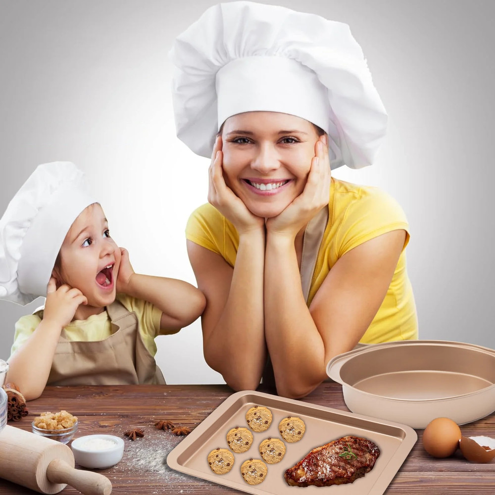 Stackable Bakeware Set, 6-Piece Nonstick Baking Pan Set for Kitchen, Oven & Dish