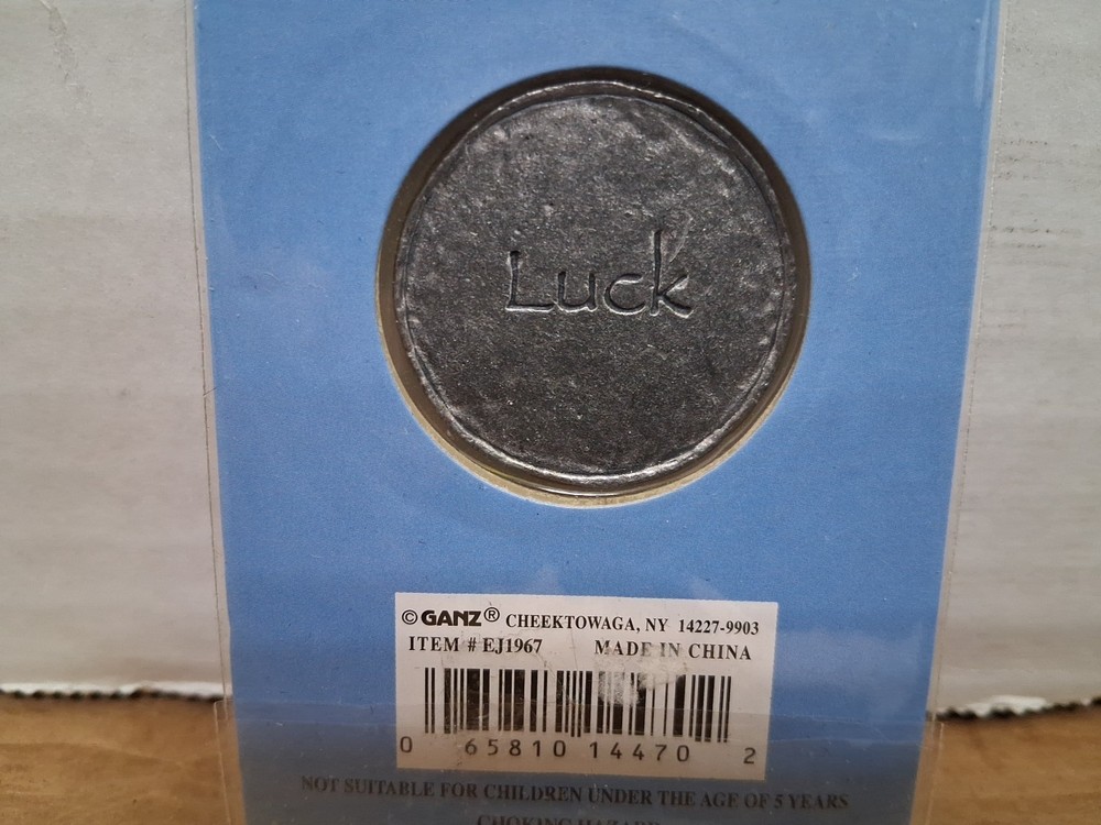 Ganz "Luck"Pocket Coin Inspirational Keepsake Token Silver Tone