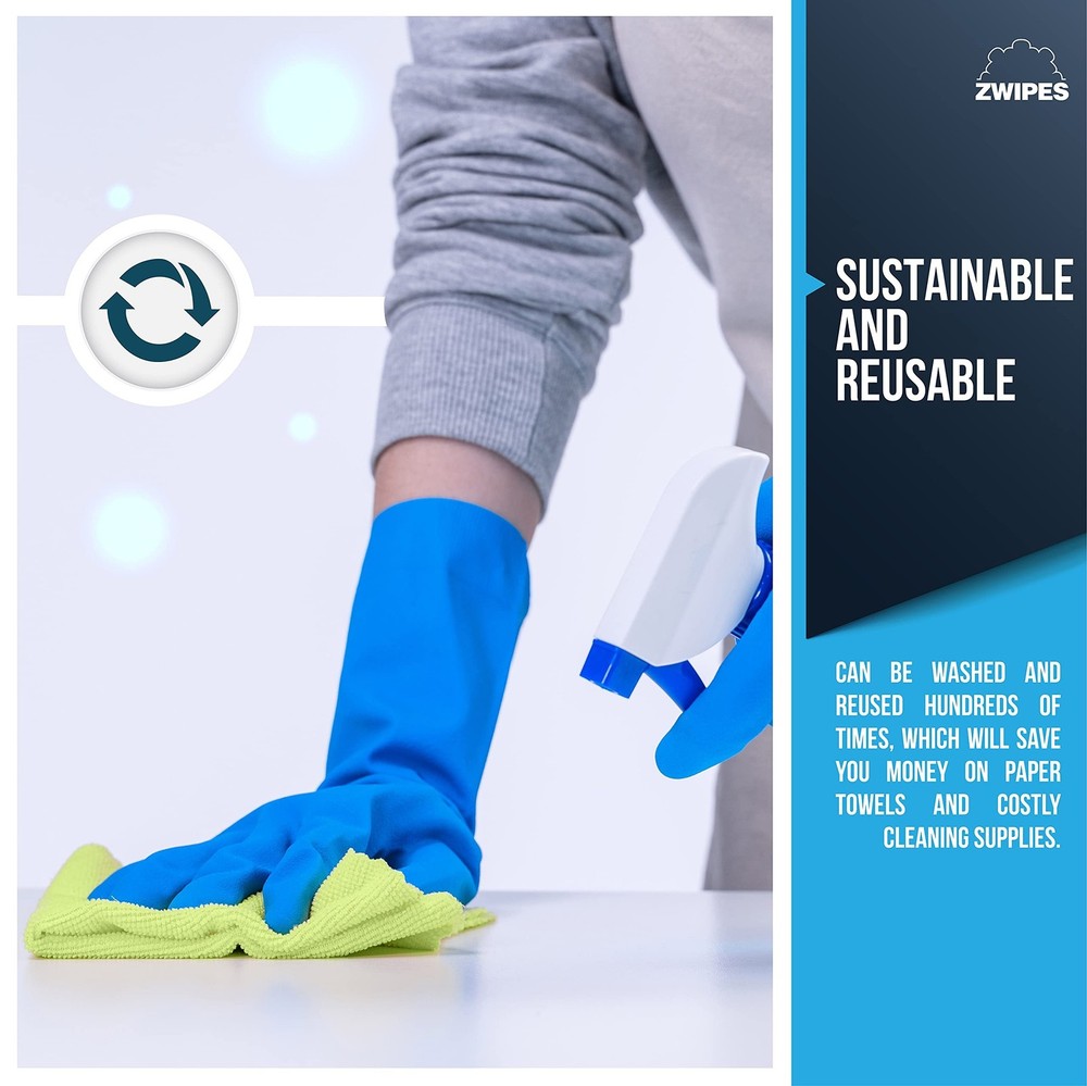 Zwipes 924 Microfiber Cleaning Cloths, 24 Pack 24-pack
