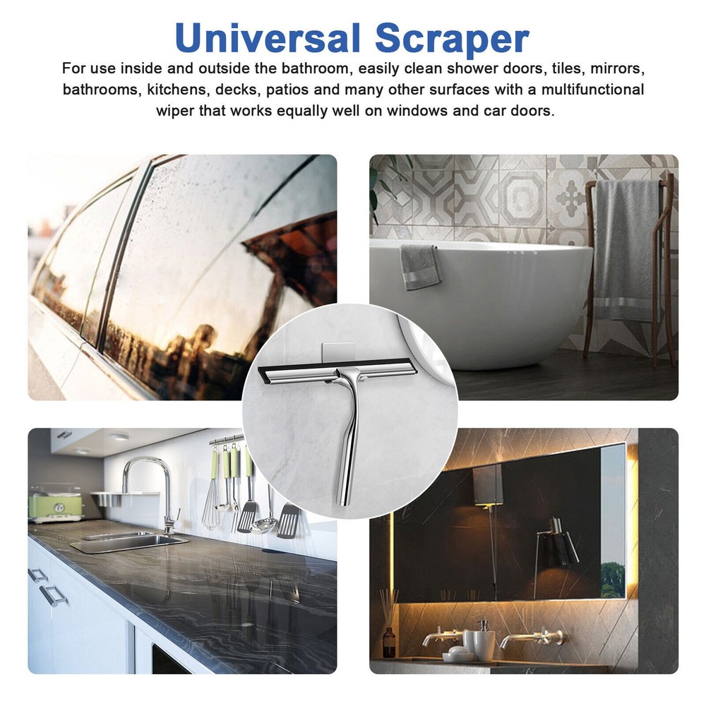 Glass Wiper Durable Replacement Squeegee Shower Cleaner Doors Bathroom Windows