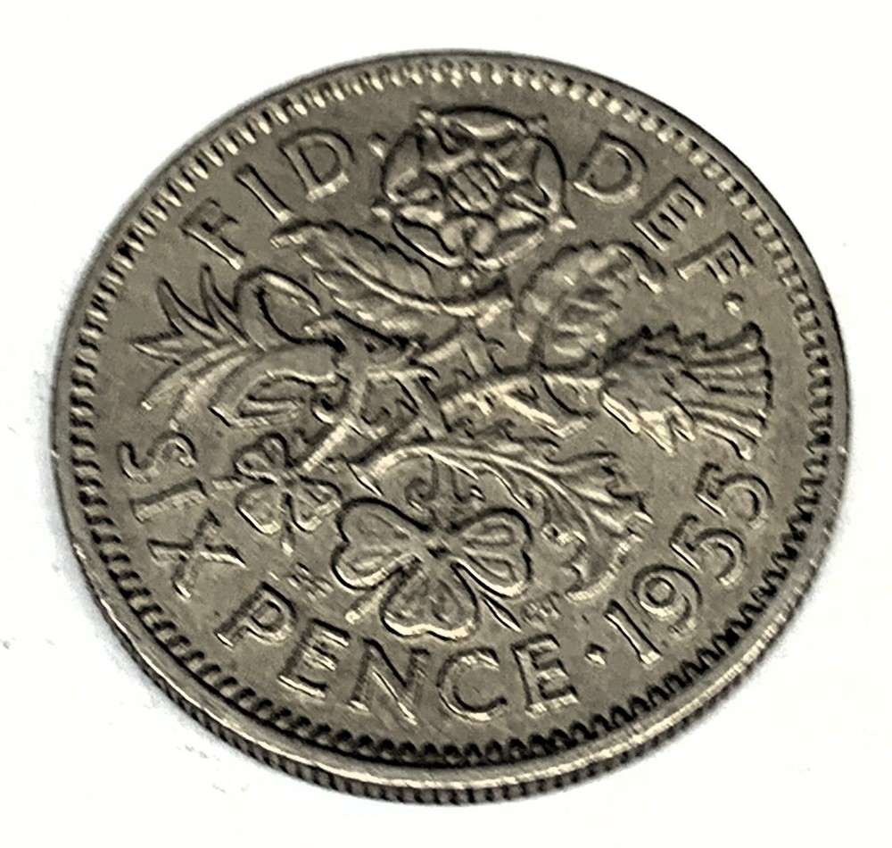 # C6291    GREAT BRITAIN     COIN,    SIX PENCE   1955