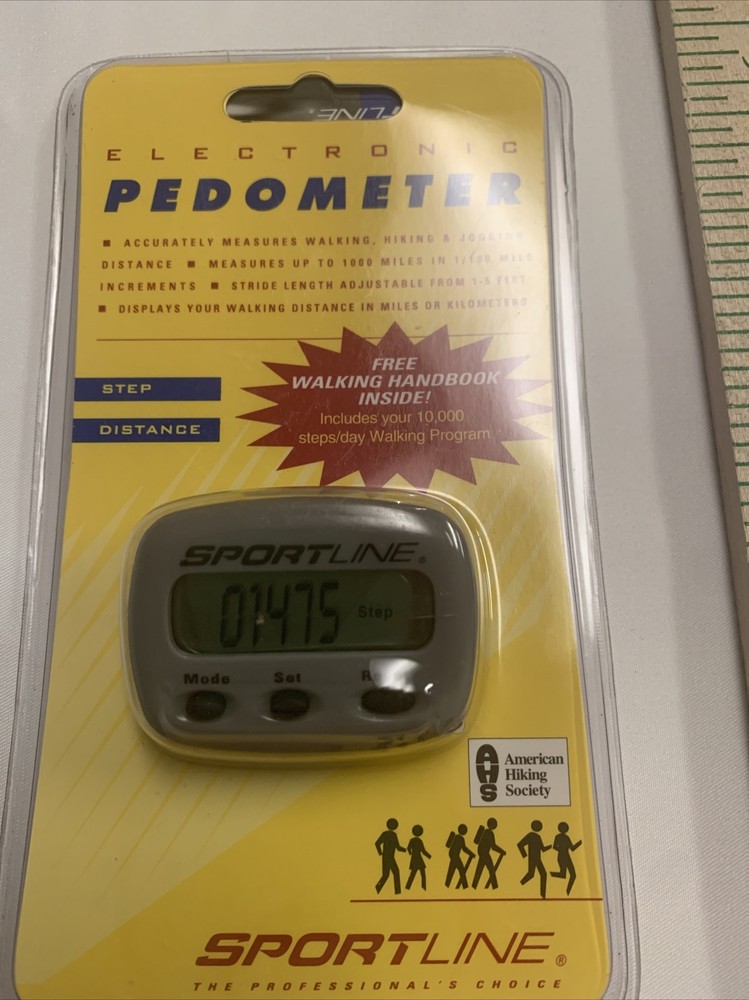 SPORTLINE Electronic Pedometer Walking Jogging Step Count & Distance Tracker New