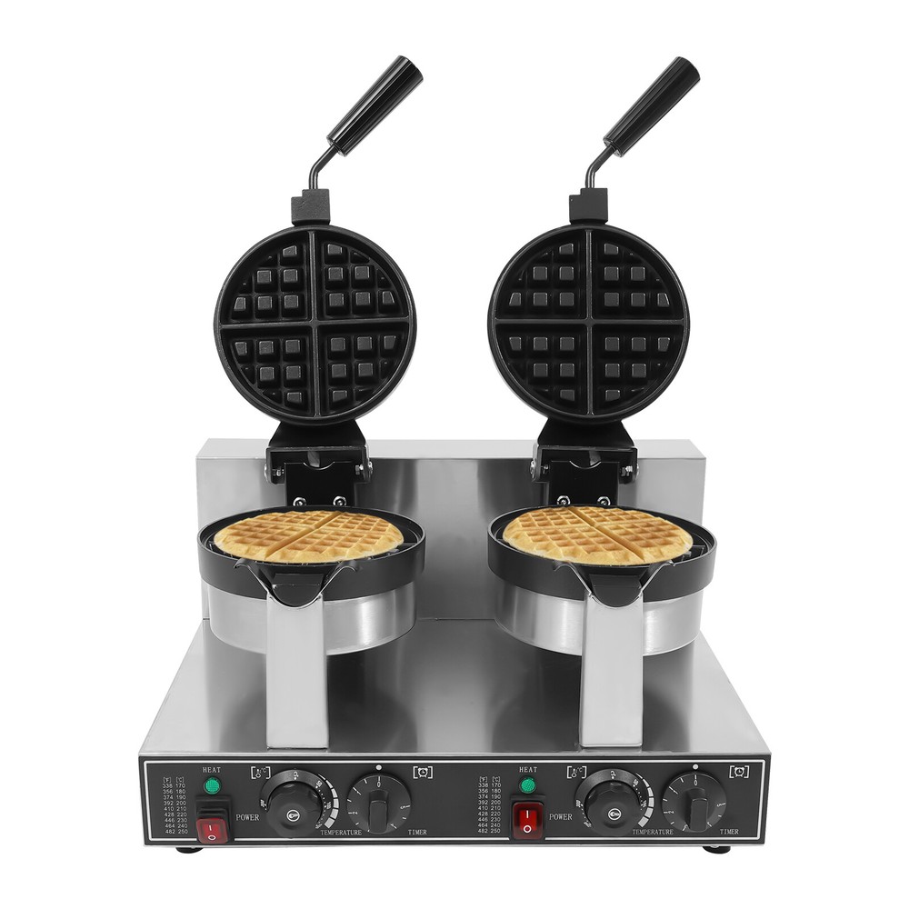 Double Head Waffle Maker Electric Digital Muffin Baker Waffle Making Machine