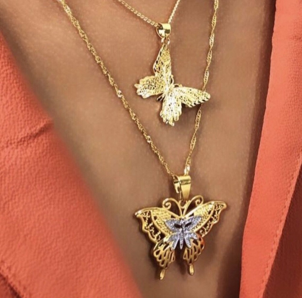 2 piece Butterfly necklace set