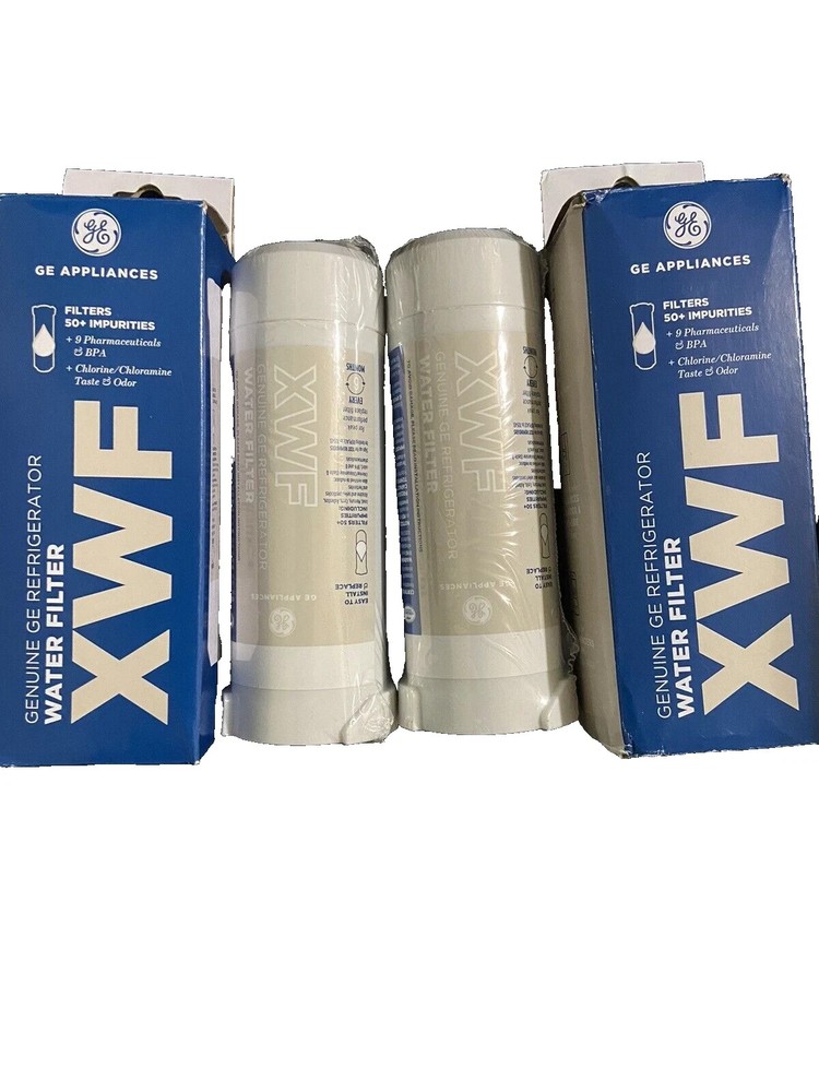 2 PACK -  Brand new sealed original GE refrigerator XWF water filter replacement