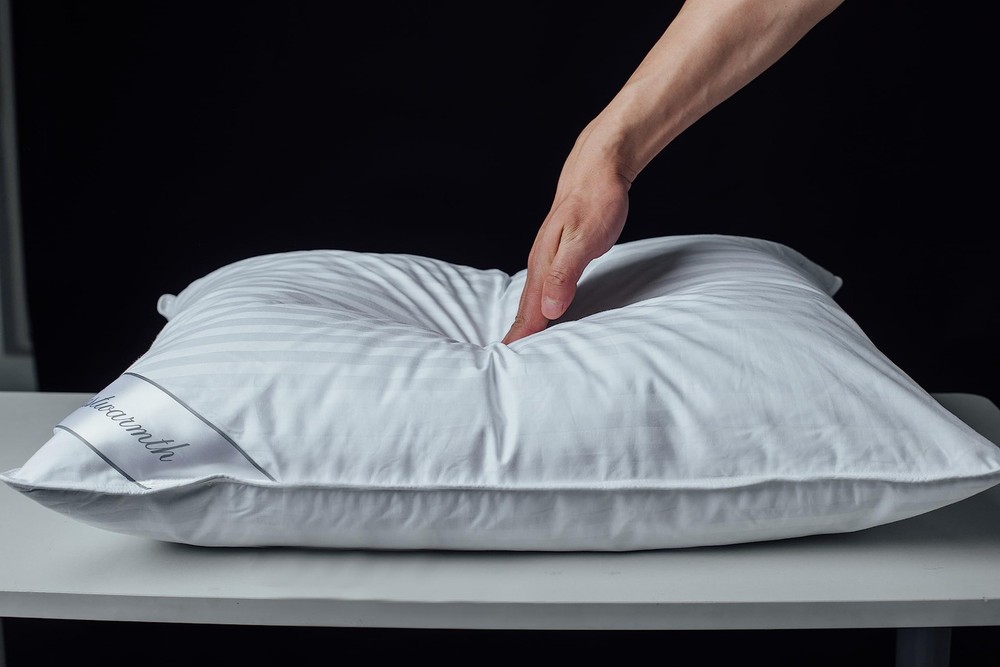 Goose Down Feather Soft Pillows One Pillow 100% Cotton Supportive Bed Pillow ...