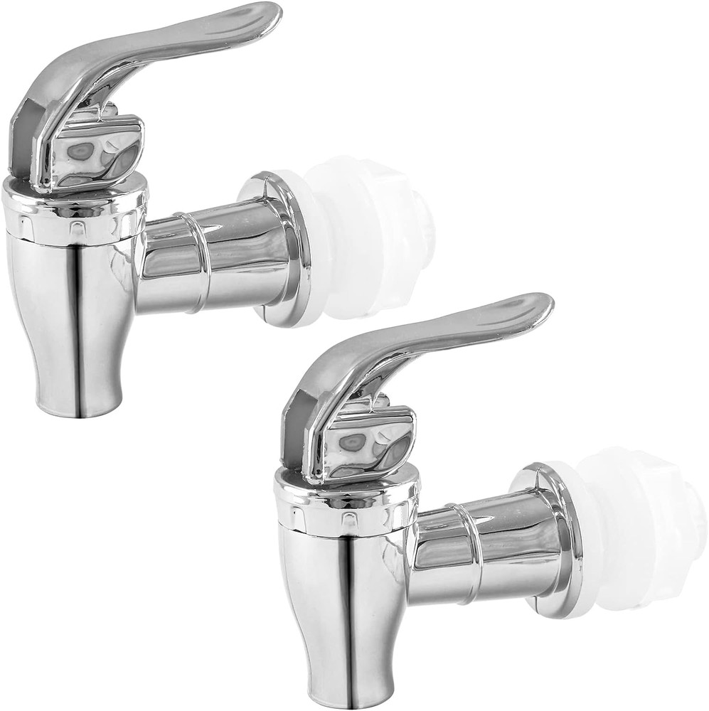 2 Pcs Replacement Spigot for Beverage Dispenser, Silver Push Style Beverage Disp
