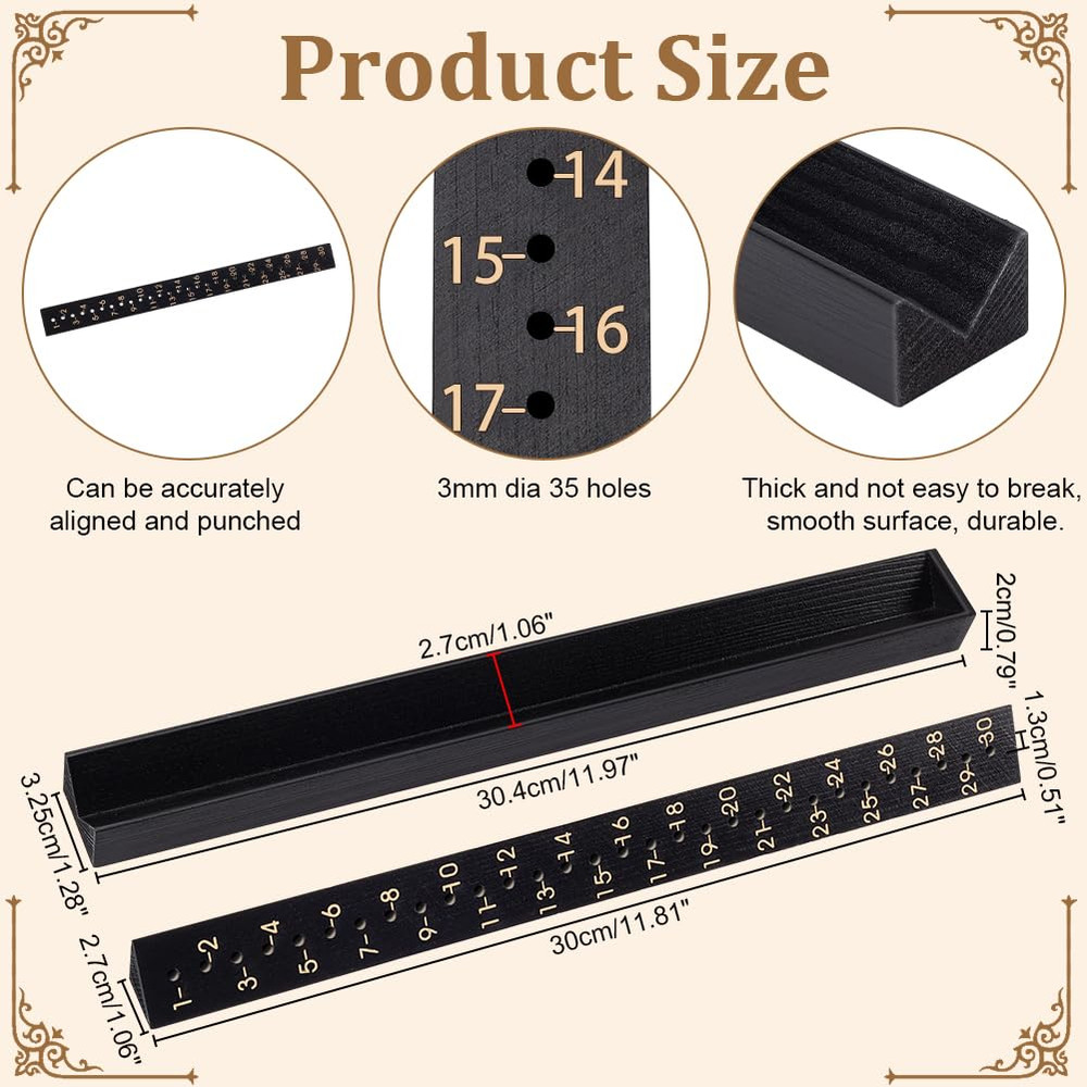 12" Bookbinding Punching Tool with Scale Guide for DIY Notebook Journal Crafts