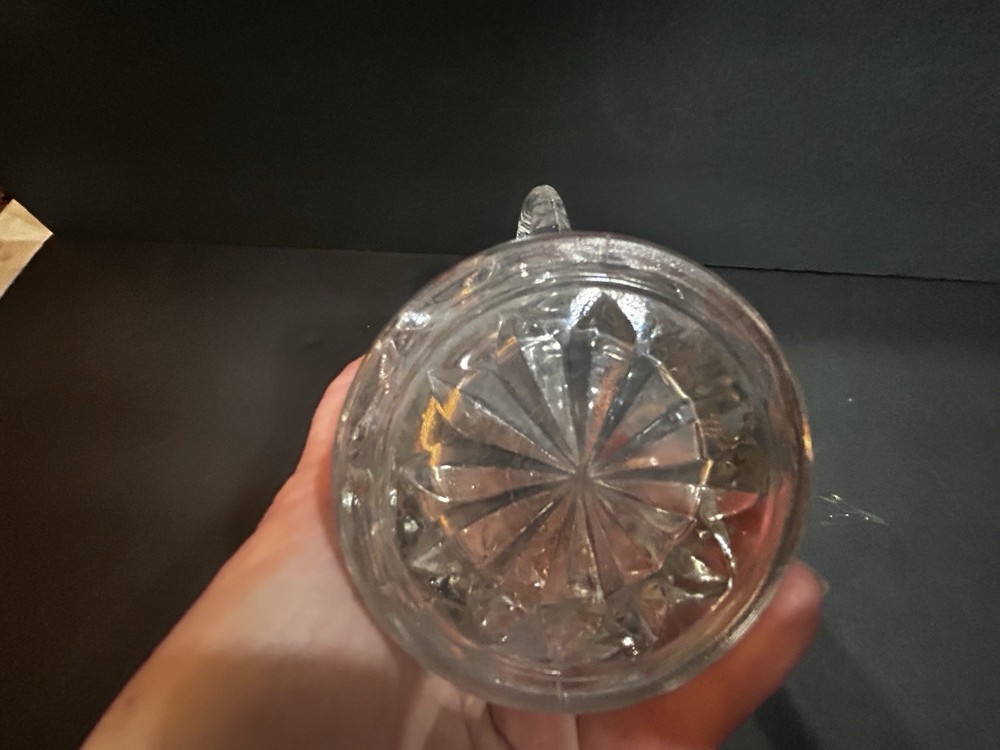 Small Clear Glass Starburst Design Pitcher