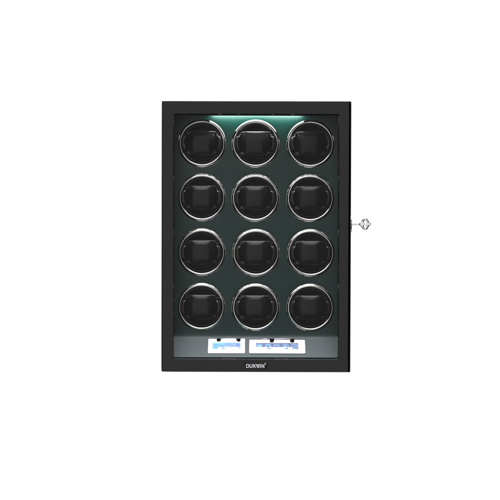 DUKWIN Automatic 12 Watch Winder Display Case Box LCD Touch Screen Display LED