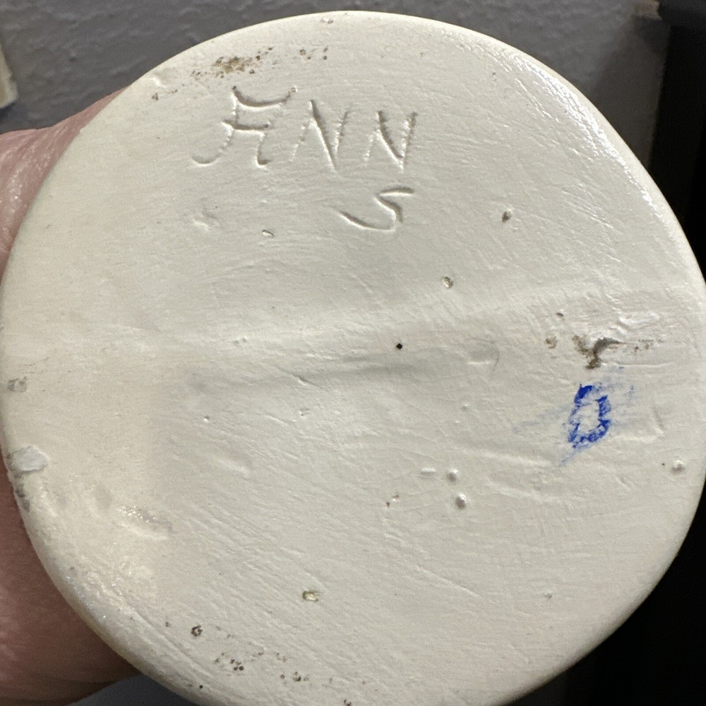 Vintage Hand Signed Vase White 10”