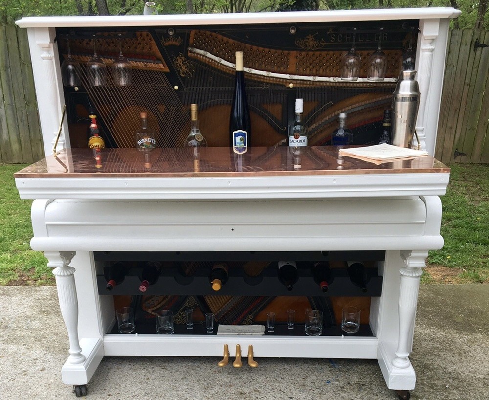 Repurposed Piano Into A Bar With Remote Controlled LED Lights