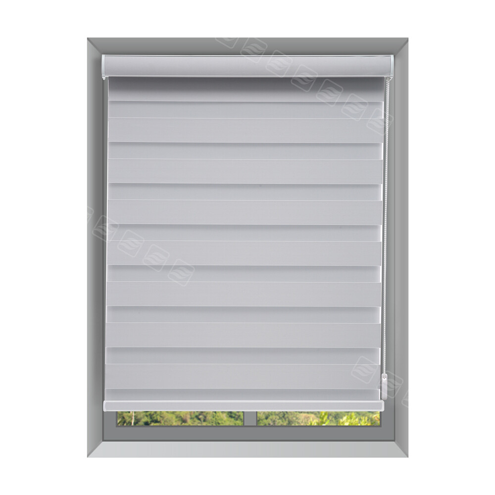 Horizontal Window Shade Curtains, Dual-Roller Zebra Blinds, Easy to Install