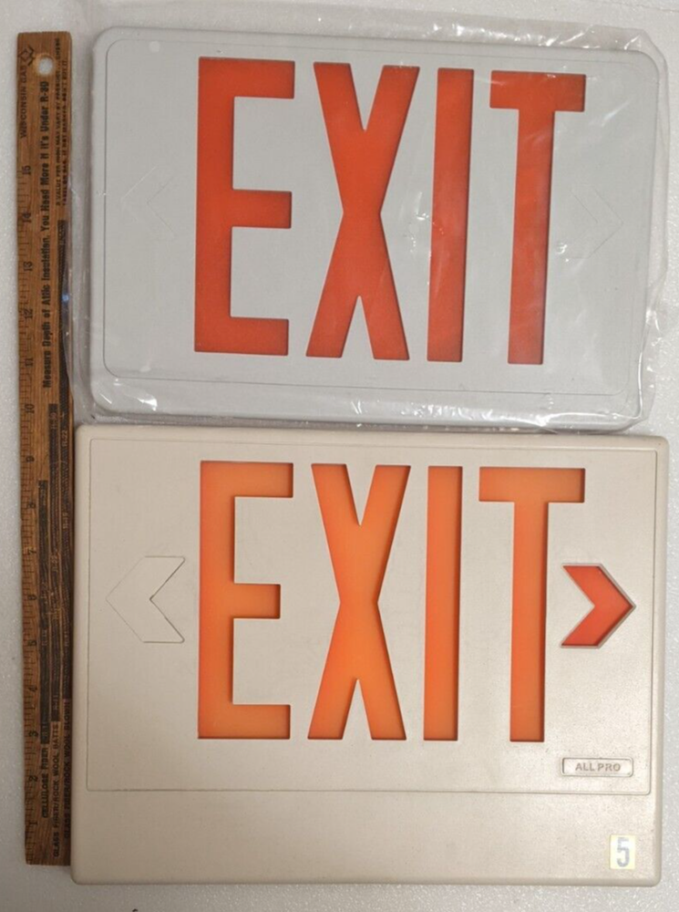 New Replacement EXIT SIGN PANELS - Business/Man Cave +++ FREE used Exit Sign
