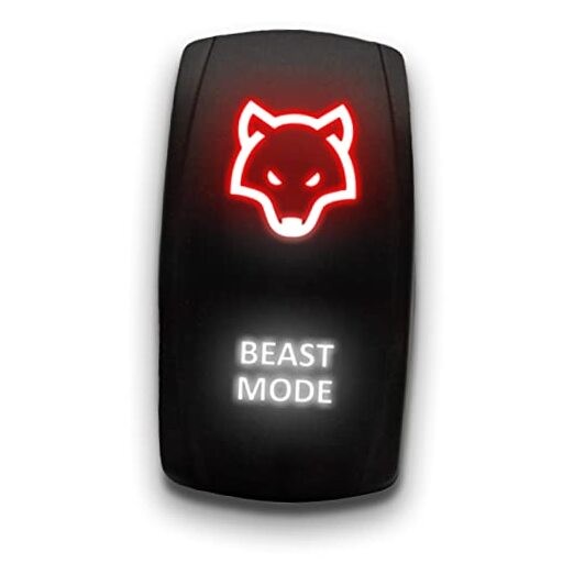 Beast Mode - - Laser Etched Toggle Switch 20A 12V - BEAST MODE Red/White
