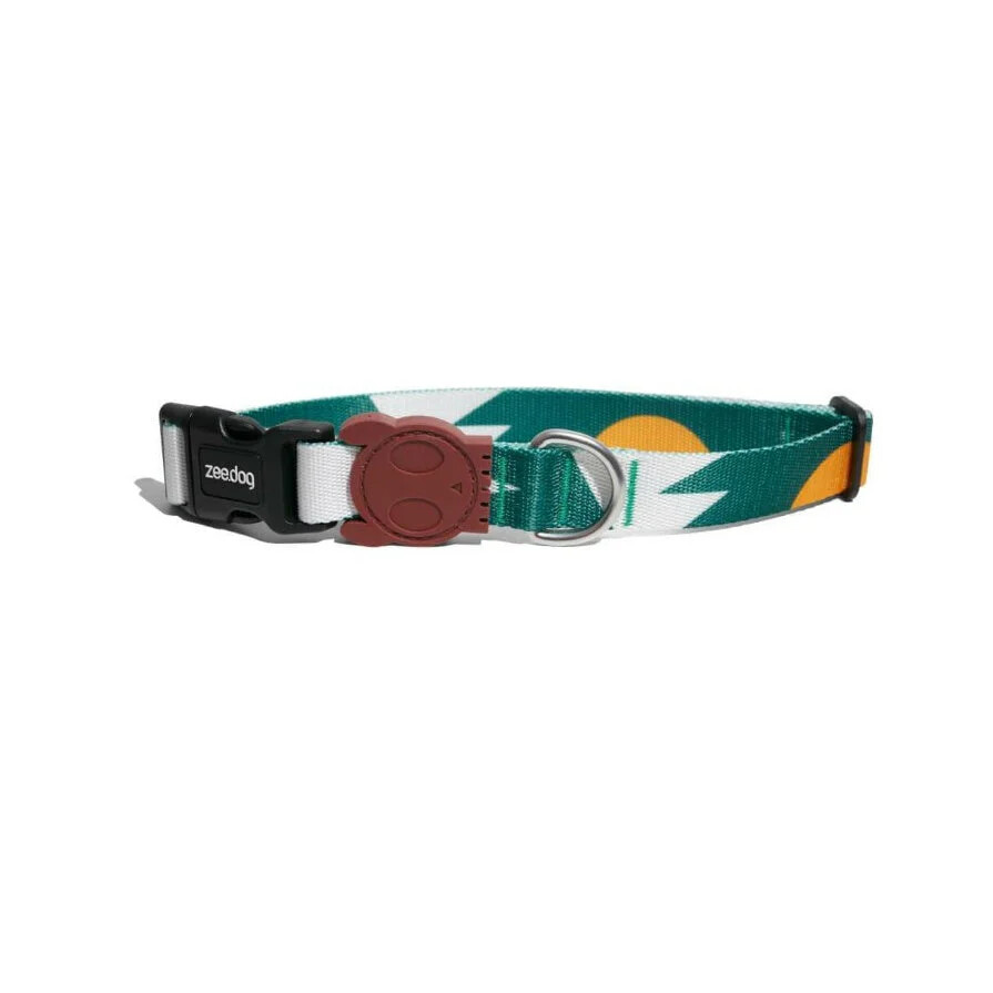 Zee.Dog | Apache Forest Adjustable Dog Collar | Green & Brown | Security Buckle