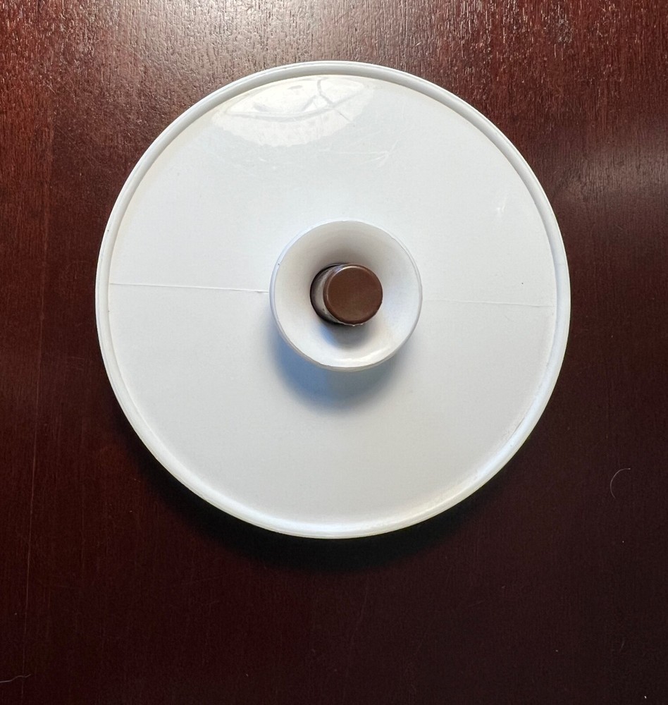 Tupperware Creamer Push-N-Seal ~ White with Lid & Brown Push Button ~ #1209