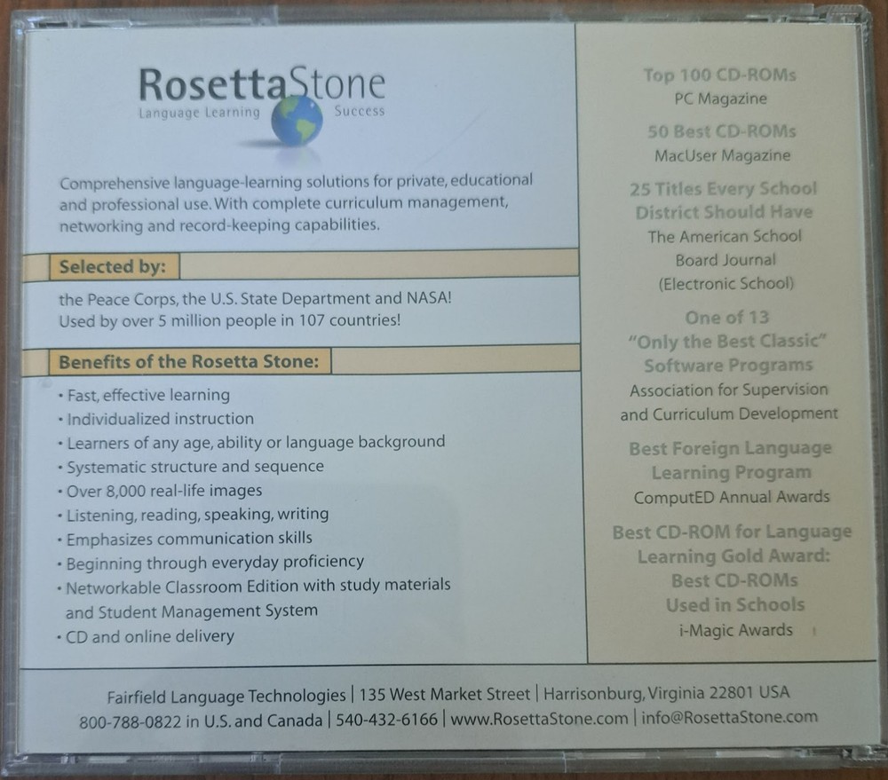 Rosetta Stone Hebrew Language Learning software, CD Rom Level 1, Books Level 1&2
