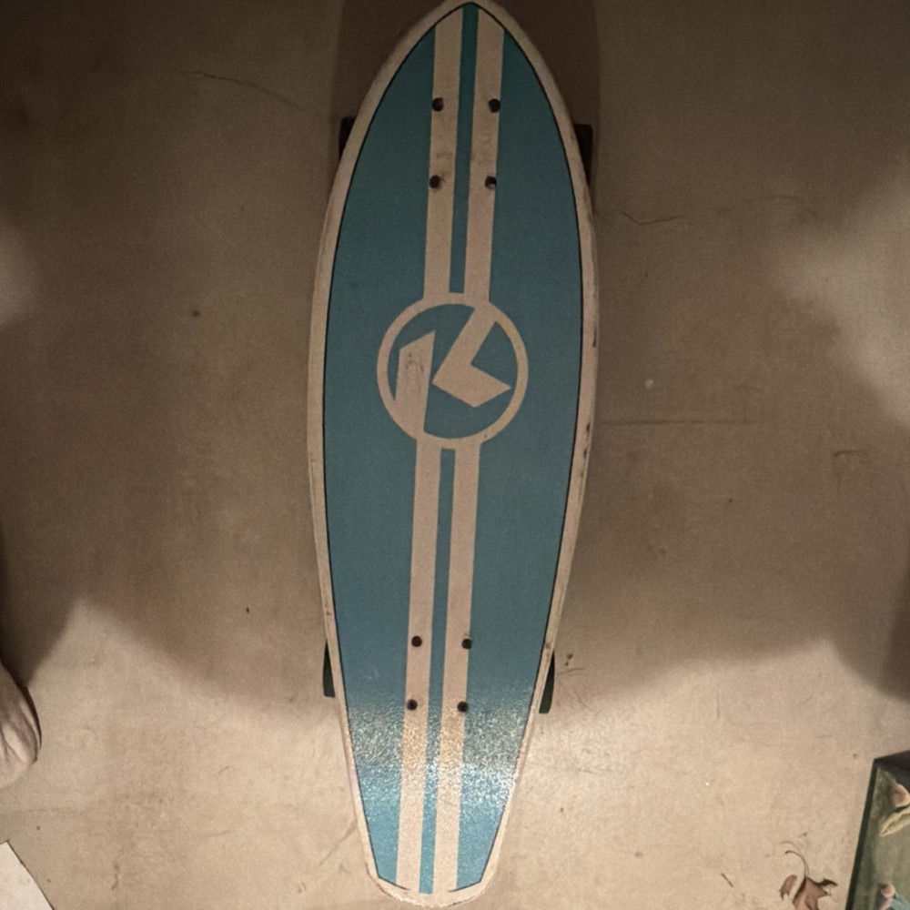 Kryptonics Complete Longboard Blue Stripes Pug Graphic Skateboard Deck