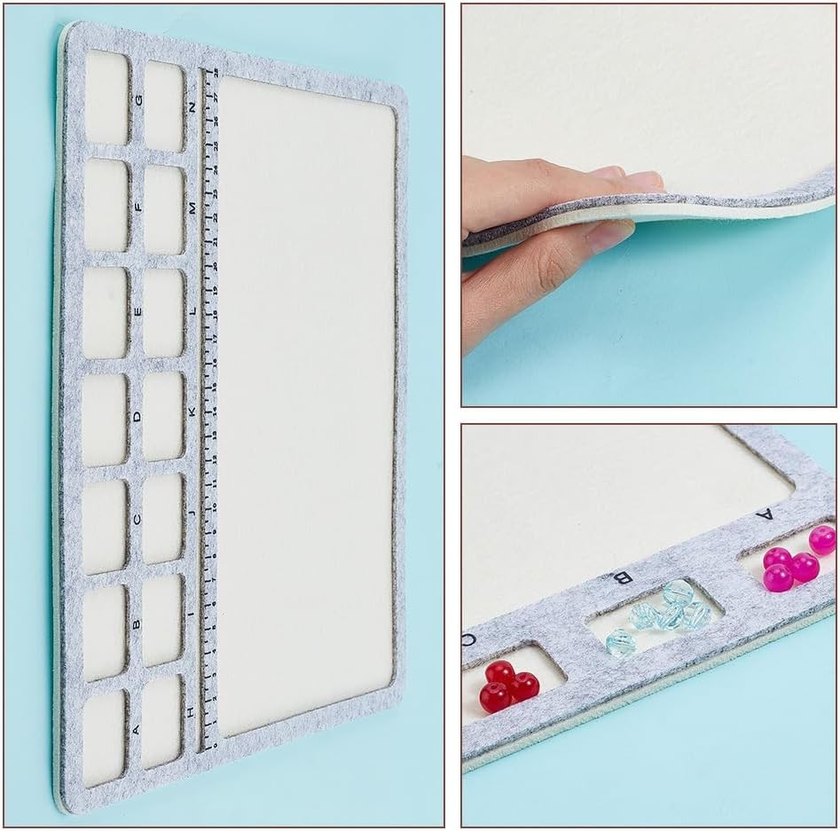 3 Style Felt Beading Mat, Felt Design Bead Boards with Centimeter Alphabetic ...