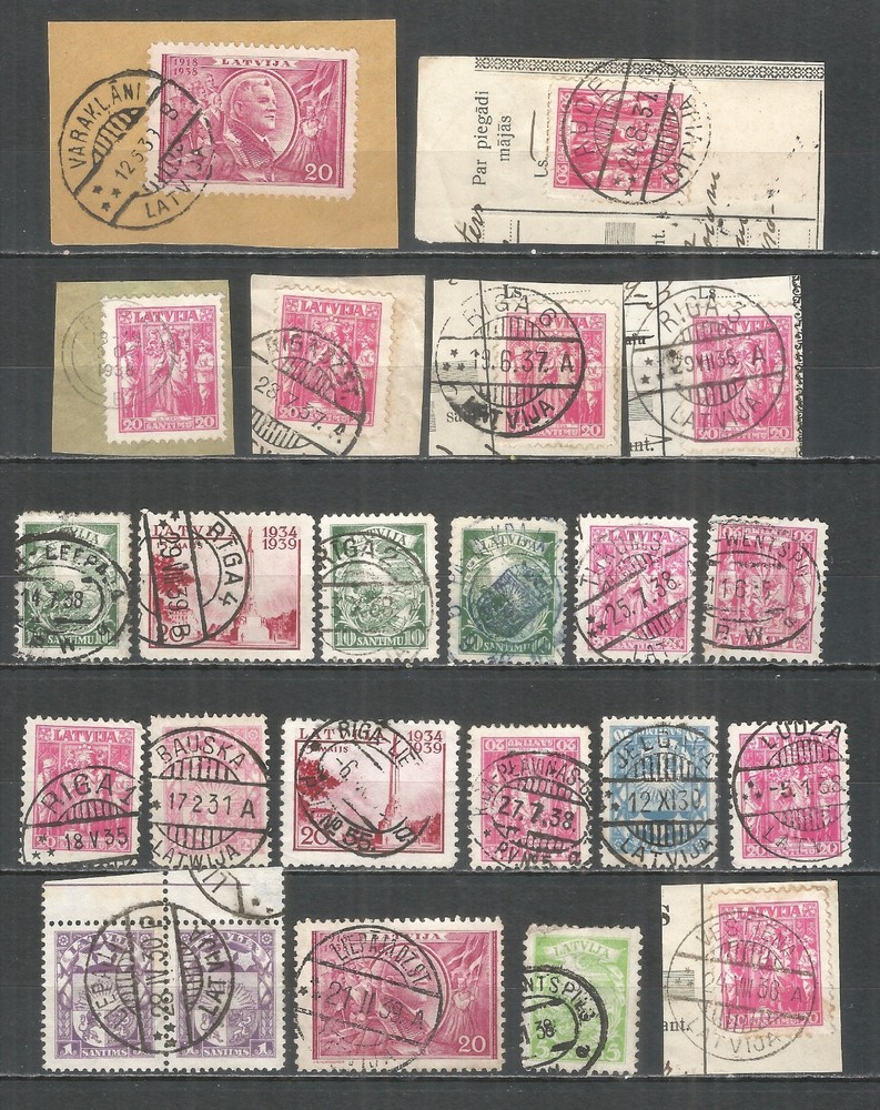 Latvia SELECTION old used stamps