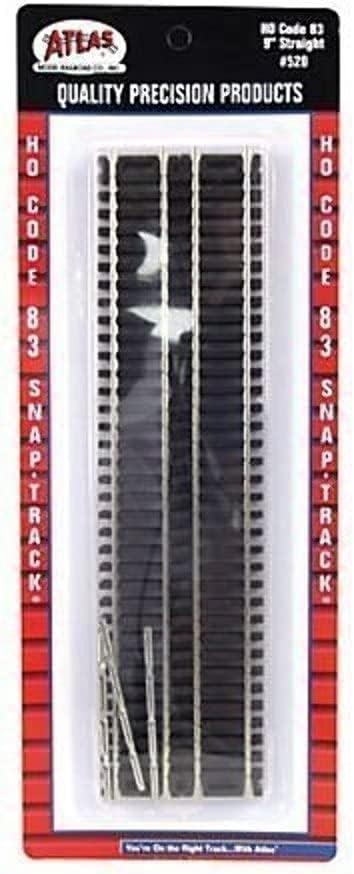 Atlas Model Railroad HO Code 83 9" Straight (6 Pack) -