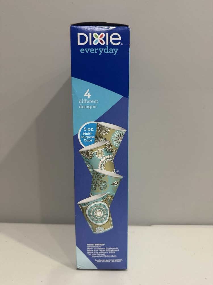 Dixie Everyday 5 oz Cups 100 Ct Disposable 4 Medallion Designs Multipurpose