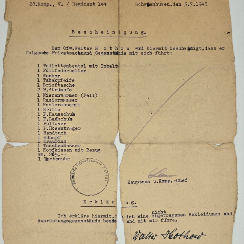 Original WWII WW2 German Defeat 1945 Berlin Declaration Army document soldier