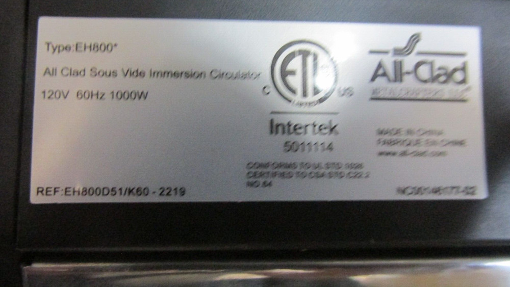 All-Clad EH800D Sous Vide Professional Immersion Circulator Stainless