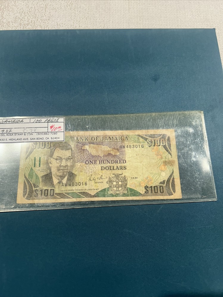 Jamaica 100 Dollars 1987 P 74 Fine