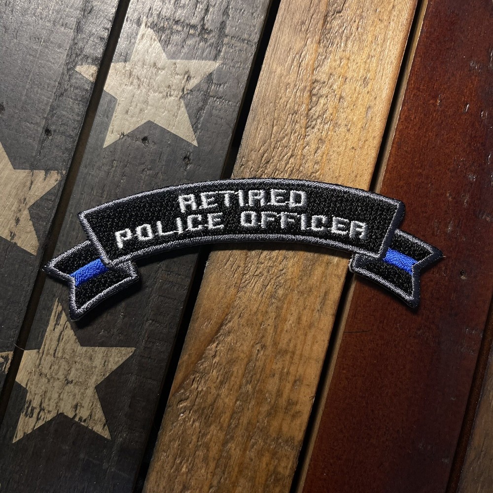 Thin Blue Line Retired Police Officer Rocker Patch