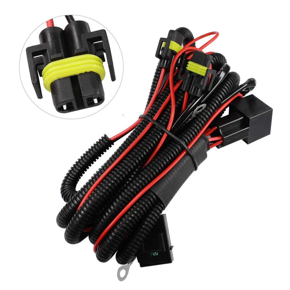 H11 H8 881 880 Relay Wiring Harness HID Conversion Kit Add-On Fog Lights DRL/...