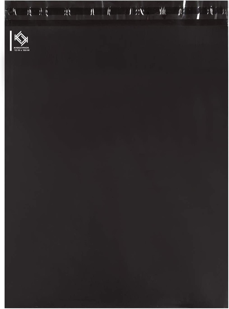 100 Black Poly Mailer Envelopes 12x15.5" Self-Adhesive Waterproof Bags