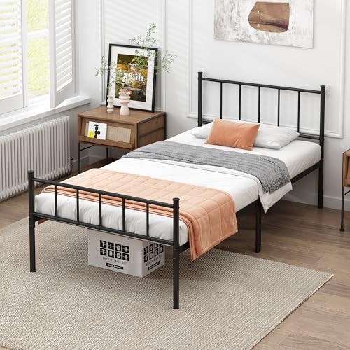 Bed Frame-Metal Platform Bed Frame,Mattress Foundation with Steel Twin Classic