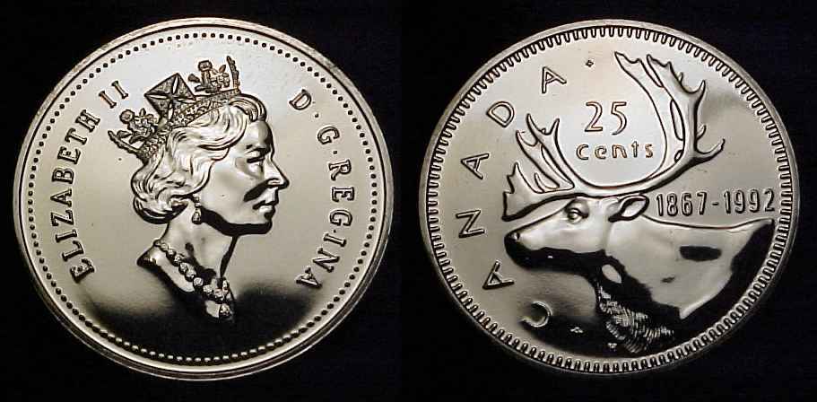 CANADA 1992 Twenty-five Cents Specimen